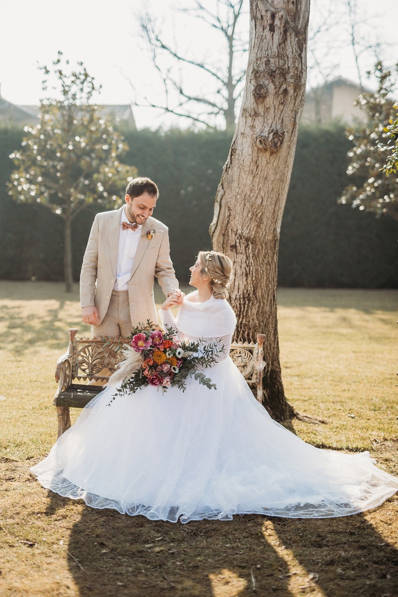 Bolero per abito da sposa invernale