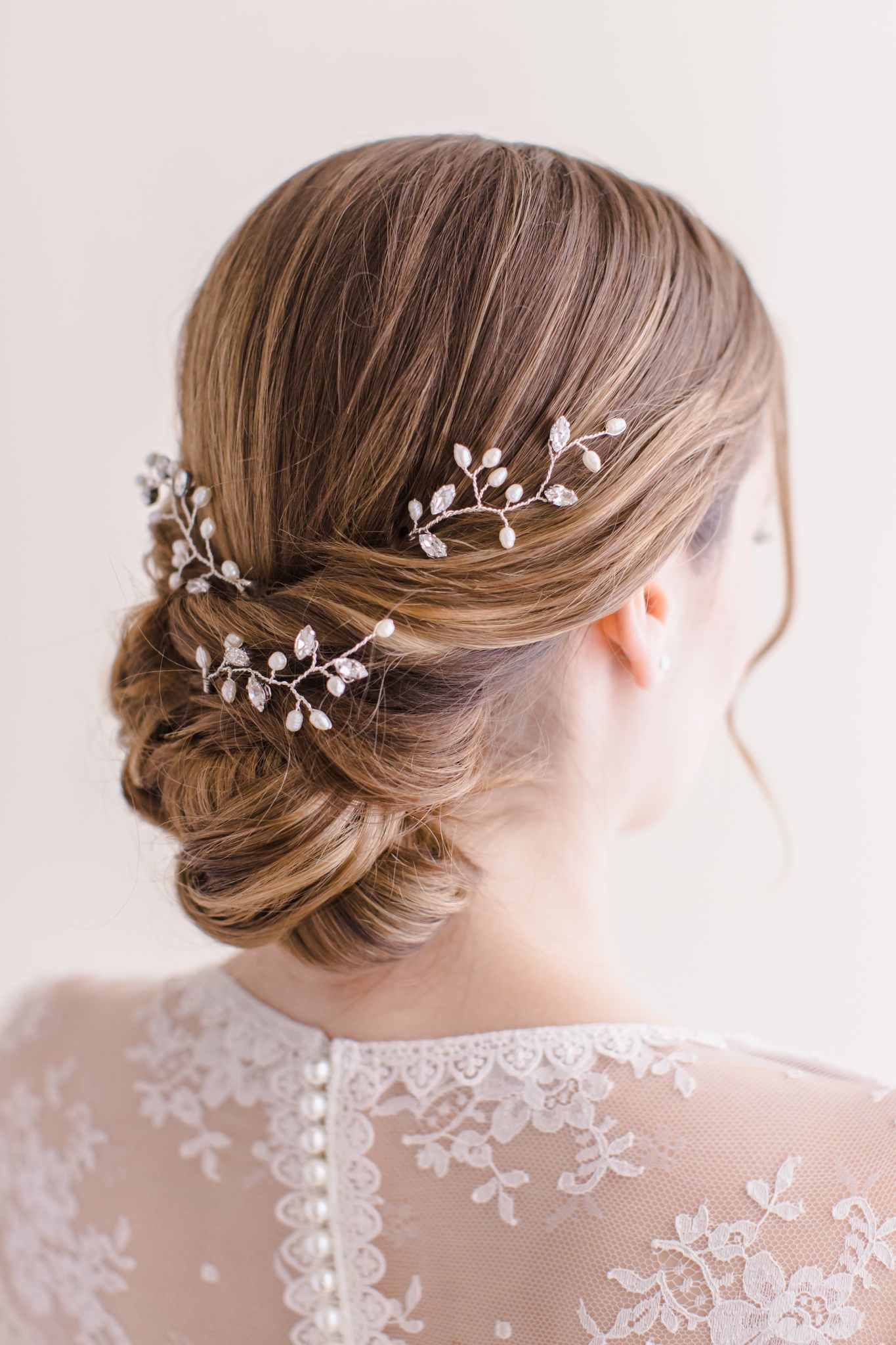 Set 3 forcine perle di fiume e strass - immagine 2